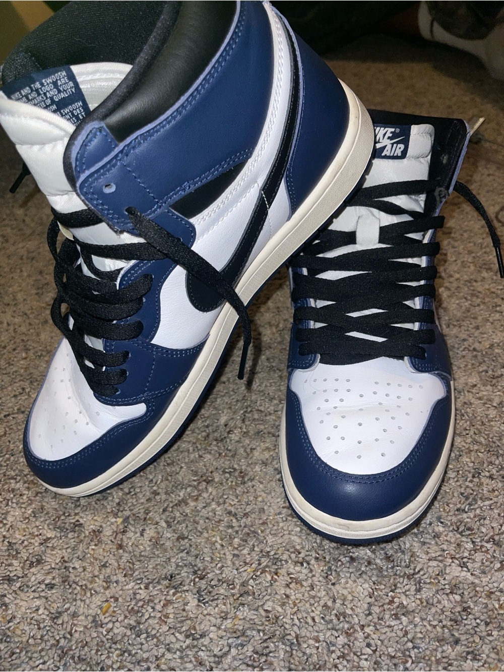 Nike Men’s High-Top Sneakers in Navy, White & Black